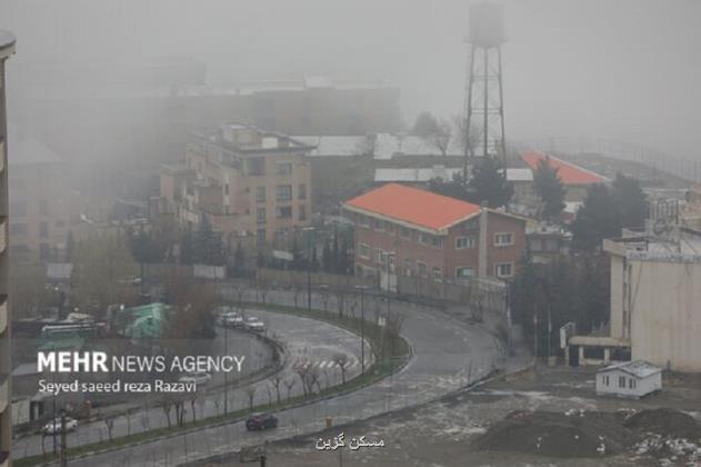 مه گرفتگی، بارش برف و باران در جاده های 27 استان